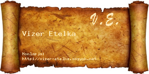 Vizer Etelka névjegykártya
